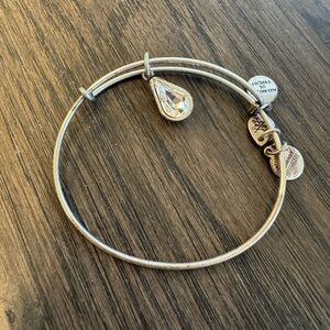 BRAND NEW ALEX + ANI Elegant Silver Bracelet with Teardrop Crystal Charm